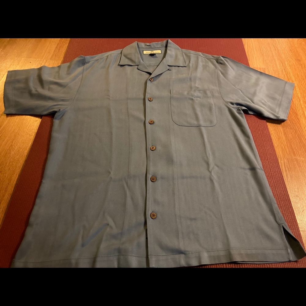 Tommy Bahama grey silk button up.